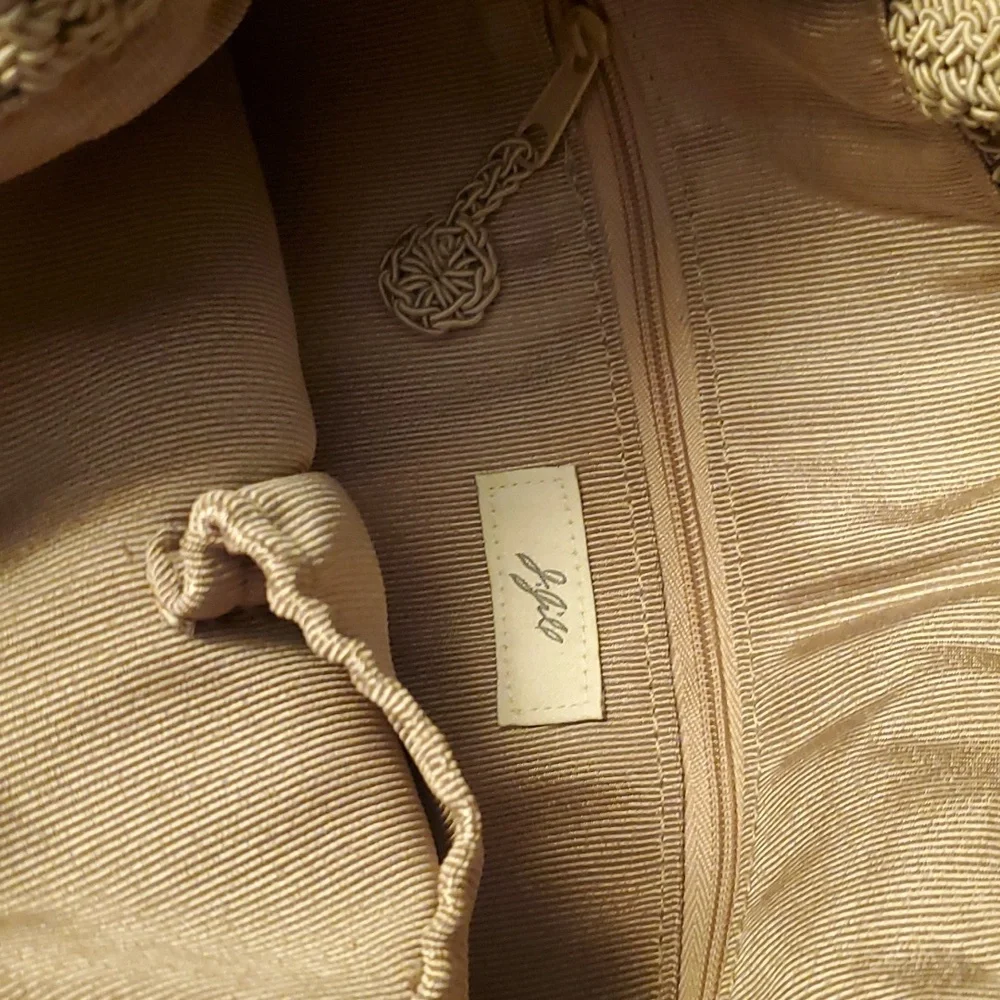 J. Jill Beige Woven Straw Satchel